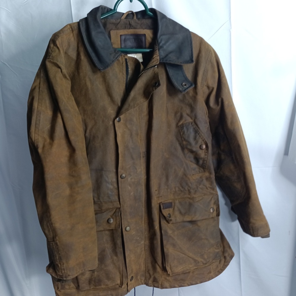 Outback Trading Co Countryman Waxed Cotton Jacket Brown Mens Small 2117 Coat